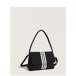 2024 New Fashion Color Contrast Striped Nylon Underarm Shoulder Crossbody Bag Bag