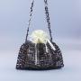 Custom Wholesale New Handwoven Pvc Beaded Shoulder Bag Long Chain Crossbody Mini Bag Shiny Design Party Evening Bag