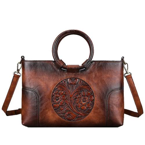 2024 Custom Luxury Emboss Flower PU Leather Bag For Women Ladies Vintage Handbag