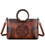 2024 Custom Luxury Emboss Flower PU Leather Bag For Women Ladies Vintage Handbag