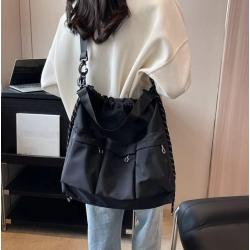 ZWY221 Daily Casual Ladies Drawstring Shoulder Bag Oxford Waterproof Lightweight Gym Bag Outdoor Sports Fitness Shopping Handbag