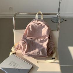 New Large Capacity Teenager Nylon Backpack School Bag Girl Simple Adjustable Shoulders Bag Multicolor Backpack Bag for Women