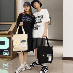 Fashionable Korean Style Shoulder Bag for Male and Female Wholesale Students Schoolbags Large Capacity Canvas Messenger Bag