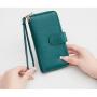 HR147 New RFID Anti-theft Brush Women's Wallet PU Soft Leather Multi Card Zipper Card Holders Multifunctional Mobile Handbag