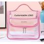 HR030 Female Transparent Makeup Bag PVC Large Portable Cosmetic Container Box Colorful Makeup Clear Cosmetics Travel Wash Bag