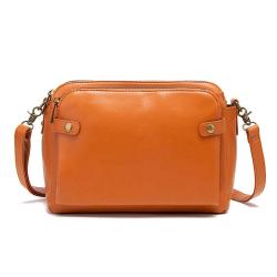 Retro Three Layers High-Capacity Women Leather Sling Bags Women Everyday Bag Leather Shoulder Crossbody Bag