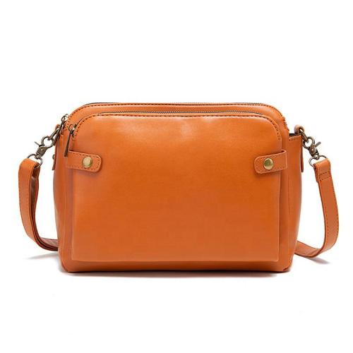Retro Three Layers High-Capacity Women Leather Sling Bags Women Everyday Bag Leather Shoulder Crossbody Bag