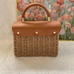 CCF720 Vintage Summer Handmade Straw Handbag 2023 Straw Beach Bags for Women New Shoulder Bags Basket Straw Weave Beach Bags