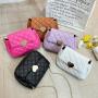 Heart-shaped embroidery bag 2024 ladies women's shoulder bag female casual mobile phone bag diamond lattice