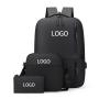 Custom 3-Piece Travel Laptop Backpack Set Durable Water-Resistant Business Computer Bag With Shoulder Bag & Pencil Case