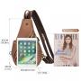 LOVEVOOK Fashion Canvas Crossbody Backpack Genuine Leather Shoulder Bag Casual Daypacks for Men Cycling Hiking Travel Sling Bag