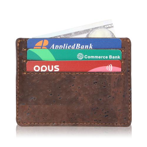 Slim Portafogli Carte Credito Vera Pelle Uomo In Pelle Rfid Porta Carte Titolare Cuoio Di Sughero