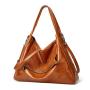 2024 Custom Oiled Waxed Leather Hobo Tote Bag  For Women Luxury With Stones Tune