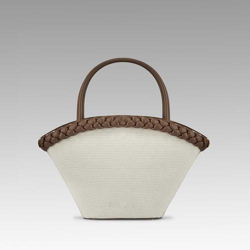 Handbag Factory Custom 2024 Newest Fashion Ladies Hand Bags Luxury Pu Leather Woven Basket Design Women's Bucket Handbags