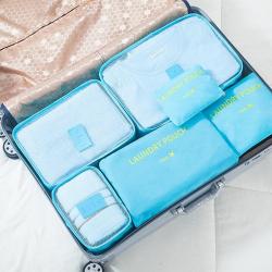 BSCI Factory 6 pieces Travel Storage Bags Suitcase Packing Set Storage Cases Portable Luggage Organizer Travel bag Set