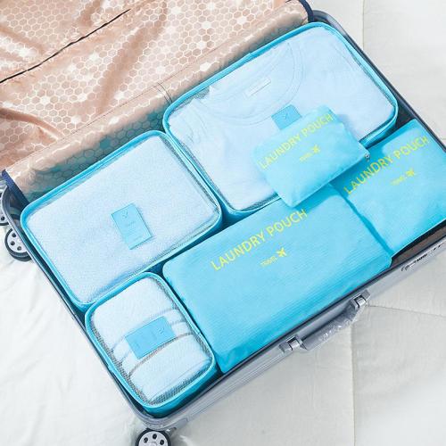 BSCI Factory 6 pieces Travel Storage Bags Suitcase Packing Set Storage Cases Portable Luggage Organizer Travel bag Set