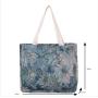 Factory Latest Literary Oil Painting Handbag Women Large Capacity Printing Canvas Tote Bag
