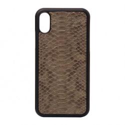 Real Exotic Leather Mobile Phone Accessories Gray Snake Skin Mobile Cell Phone Case for Iphone  12 13 14 15 mini pro max