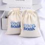 Custom Logo Printing Reusable Cotton Linen Jewelry Muslin Bag Organic Drawstring Christmas Gift Dust Pouch