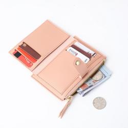 Ladies wallet short small tri-fold money clip fashion simple clutch bag leather women's wallets coin purse Factory wholesale