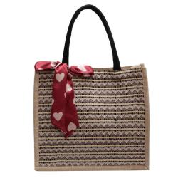 Ethnic Style Retro Linen Tote Bag Women'S New Large Capacity Fashion Mommy Bag Class Shoulder Bag