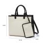 Custom Travel Women's Pu Shoulder Big Handbag Fashion Nice Quality Canvas Shopping Tote Bags With Pouch For Ladies