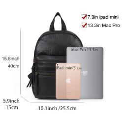 2024 new simple women's fashion bag back large capacity travel retro PU multi-pocket backpack