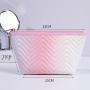 Personalized Gradient Color Cosmetic Bags Travel Waterproof PU Leather Cosmetic Organizer Toiletry Pouch Bag