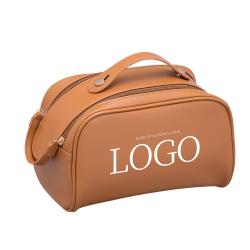 Custom Logo Multifunction Pu Toiletry Kit Portable Wash Travel PU Leather Storage Makeup Cosmetic Bags