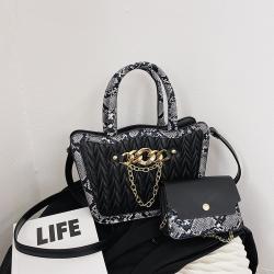 A Set Of Two Snake Pattern Women Luxury Bags Large Capacity Designer Handbag Wholesale Famous Brands Luxury Bolsas Para Mujer
