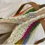 2024 Rainbow Colorful Stripe Straw Bag Summer Beach Eco Friendly Handmade Woven Raffia Tote Bag Designer Wallet Bags