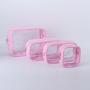 Keymay Stock 7 Colors S M L XL size Waterproof Pvc Clear Zipper Pouches Set Travel Bags For Toiletries Approved Clear Makeup Bag