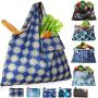 Factory Direct Supply Reusable Expandable Grocery Bags Printed Heavy Duty Foldable Shopping Tote Bags