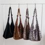 women's cross body bag simple large capacity fluffy bag new products popular leopard print single shoulder tote bag