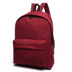 2024 Trendy Pure Color Canvas School Bag College Style Backpack Men's Fashion Travel Bag Backpack