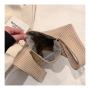 Trendy Lady Designer Bags PU Leather Solid Color Strips Pattern Tote Purse for Women Magnet Button Handbag