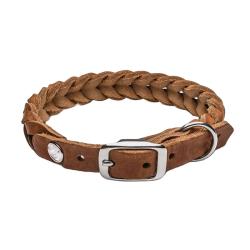 Adjustable Leather Pet Collars Metal Hardware D-ring Collar