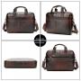ZWY307 Wholesale Men Vintage Business Genuine Leather Briefcase Daily Work Travel Portable Laptop Bag Customizable LOGO Handbag