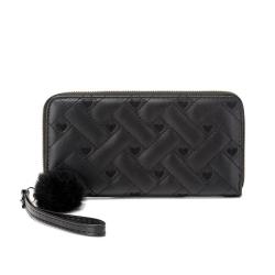 2024 Summer New Women's Wallet Medium Long Handheld Bag Trendy Indentation One Piece Fashionable Love Change Phone Bag Ladies