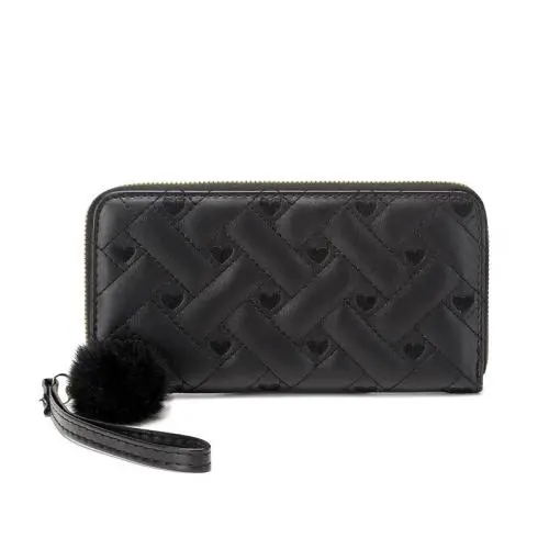 2024 Summer New Women's Wallet Medium Long Handheld Bag Trendy Indentation One Piece Fashionable Love Change Phone Bag Ladies