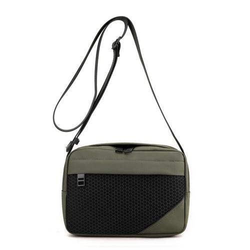HR769 New Men's Solid Anti Splash Film Nylon Crossbody Bag Horizontal Casual And Trendy Men's One Shoulder Pack Ventilate