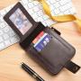 ZWY016 Vintage Folding Men Short Wallet New Horizontal Zipper PU Portable Card Holder Waterproof Business Compact Money Clip