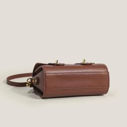 2024 Vegan Leather Ladies Hand Bags Two Buttons Design Shoulder Bag With Removable Strap