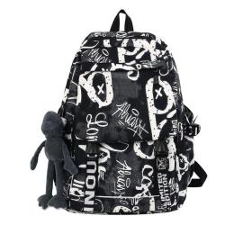 New Large Capacity Graffiti Student Bag Street Cool Male Backpack Female College Student Travel Bag