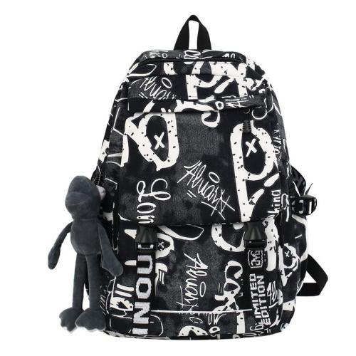 New Large Capacity Graffiti Student Bag Street Cool Male Backpack Female College Student Travel Bag