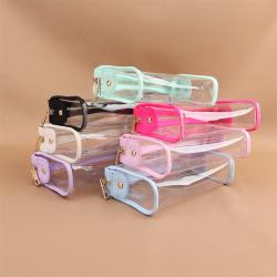 Keymay RTS Stock Low MOQ High Quality Waterproof Toiletry Wash Bag Travel Pouch PVC Makeup Bag Transparent Clear Cosmetic Bag