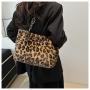 Fashion Leopard Plush Trend Chain Personality Hundred Simple Fashion Casual Bag Shoulder Bags for Women Tote Handbag Armpit Bags