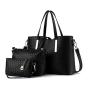Women's Fashionable Cosmetic Straw Woven Handbag Single Zipper PU Polyester Ladies Tactical Shoulder Bag 3 Piece Set Wholesale