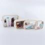 Keymay RTS Fast Shipping Personalized Letter Patch Waterproof Pvc Clear Pouch with Zipper Makeup Bag Pvc Makeup Bag Transparent