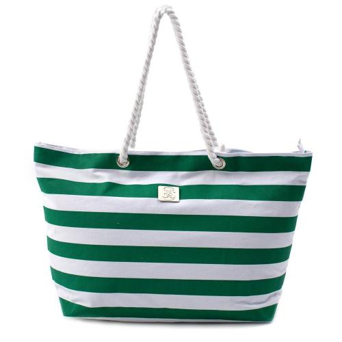 Women Canvas Stripe Shopping Bag Shoulder Beach Bag Female Casual Tote Big Wild Rough Twine Messenger Bag Ladies Handbags